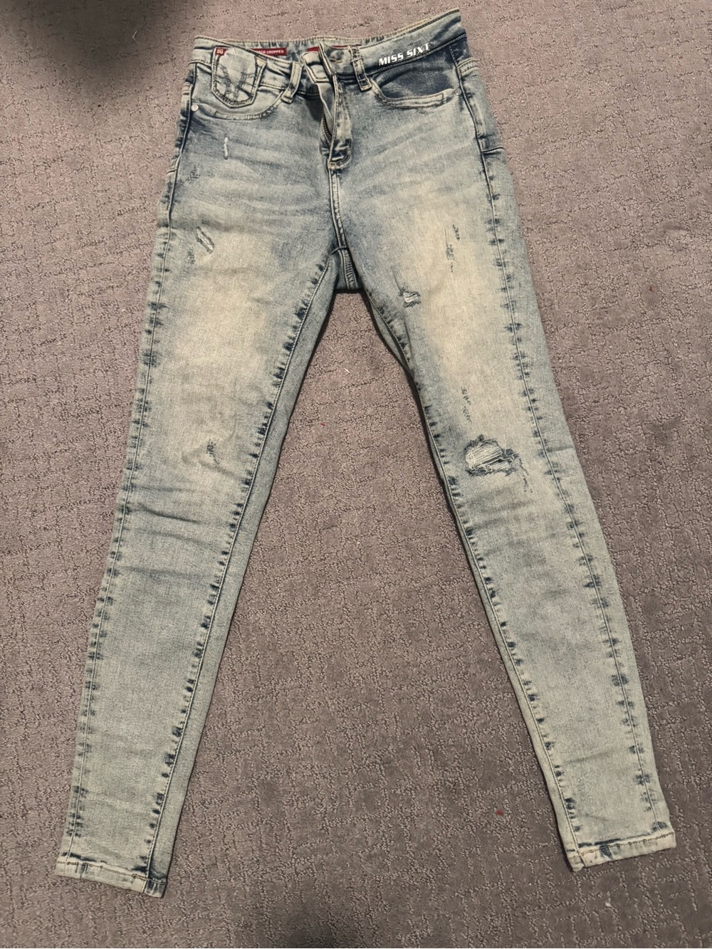 Miss Sixty Blue Attack Cropped Distressed Jeans Size 23